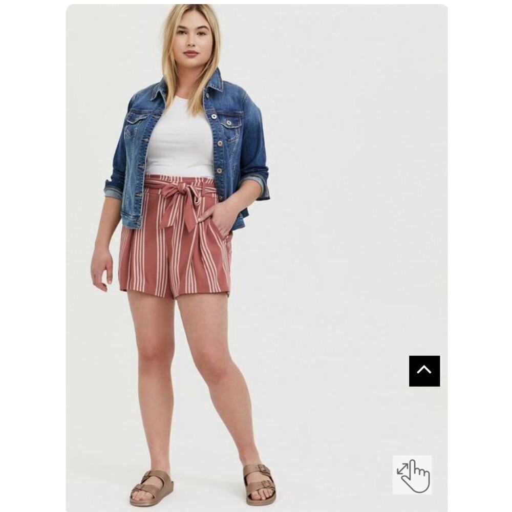 Torrid Striped Mid Rise Shorts Size 14